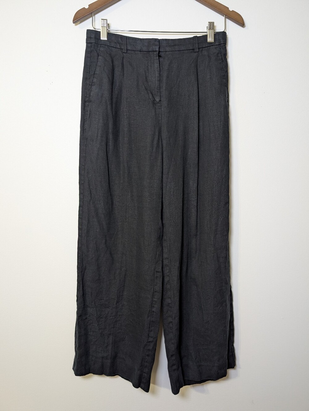 J.Crew 100% Linen Cropped Essential Wide Leg Pants 6P Minimalist Coastal Summer - Picture 2 of 9